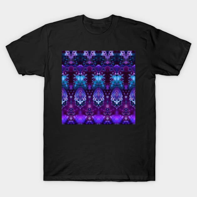 Elegant Blue and Purple Fractal Lace T-Shirt by KirstenStar 